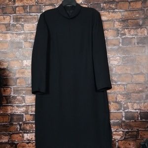 G Dresses| Black 3/4" Sleeve Side Slit Dress